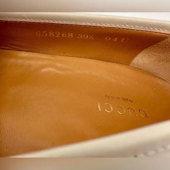 GUCCI Jakarta Interlocking G Horsebit Loafers Calfskin Mystic White EU39.5 US9.5 - Picture 9 of 9